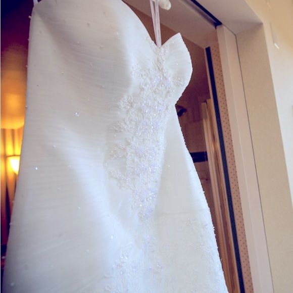 David’s Bridal Wedding Gown. Ivory. Beautiful. Dress is clean and preserved - Picture 1 of 7